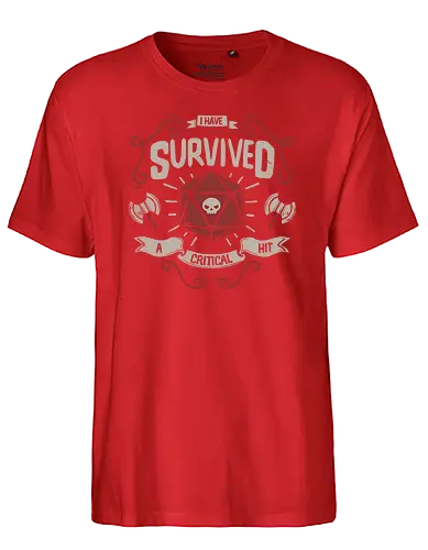 Critical Hit Survivor - pen and paper, rpg, dungeons, dragons, w20, dth - Fairtrade T-Shirt