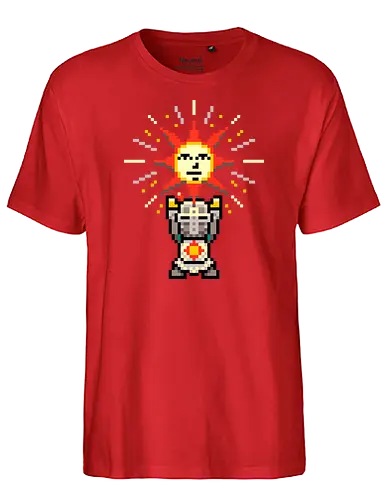Praise the Pixel - souls, praise the sun, solaire of astora, sun, sonne, gaming, pixel - Fairtrade T-Shirt