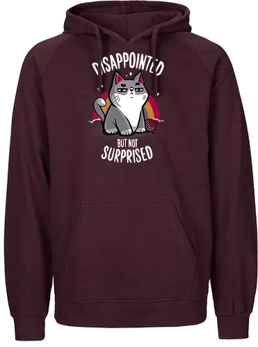 Meh...ow - meh, cat, katze, Statement, Disappointed - Fairtrade Hoodie