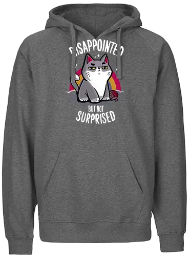 Meh...ow - meh, cat, katze, Statement, Disappointed - Fairtrade Hoodie