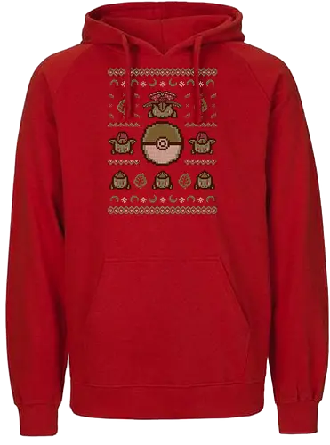 Gotta  'Em All: Grass - christmas, weihachten, pocket, monster, starter, Ugly christmas sweater - Fairtrade Hoodie