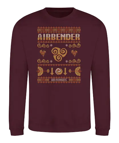 Bender Christmas Sweater - air, Nomads, aang, christmas, weihnachten, Ugly christmas sweater - Sweatshirt