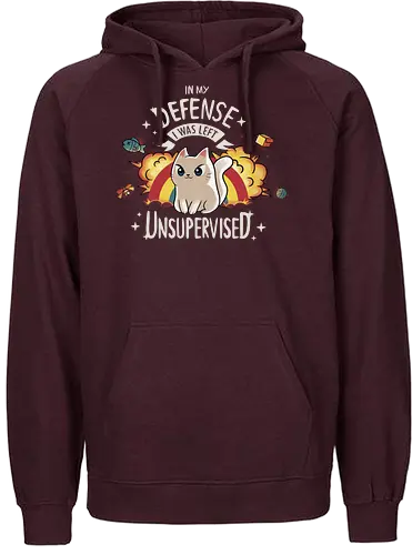 Unsupervised Cat - cat, katze, box, chaos - Fairtrade Hoodie
