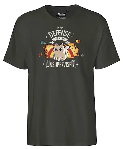 Unsupervised Cat - cat, katze, box, chaos - Fairtrade T-Shirt