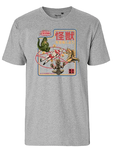 Let's summon Kaiju - ouija, beschwören, satan, kaiju, monster, summon, dark, goth, pentagram, candles - Fairtrade T-Shirt