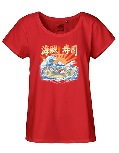 Sushi Pirates - sushi, pirates, kanagawa, nigiri, maki, fish, fisch, welle, meer, fuji, fujisan, japan, nippon, pirat, grt wave - Fairtrade Girl Shirt