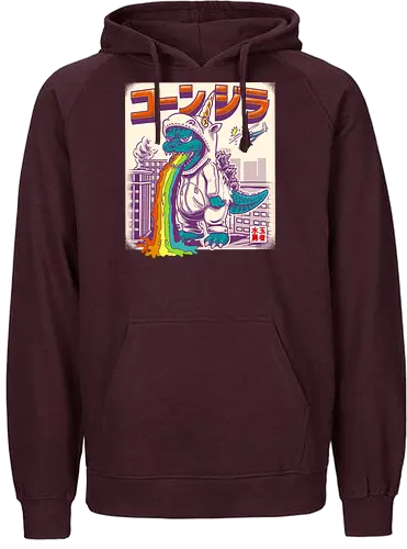 Unizilla - unicorn, einhorn, rainbows, regenbogen, glitzer, glitter, glimmer, kaiju, monster - Fairtrade Hoodie