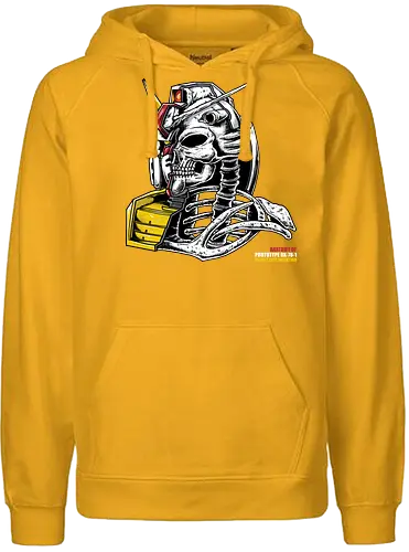 Mecha Anatomy - mecha, robot, japan, nippon, mechanic, anatomy, skull, schädel, anatomie - Fairtrade Hoodie