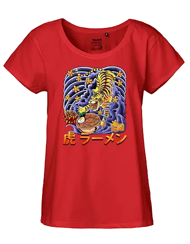 Tiger Ramen - tiger, ramen, noodle, noodlesoup, nudelsuppe, japan, food, fastfood, traditional style, traditional art - Fairtrade Girl Shirt