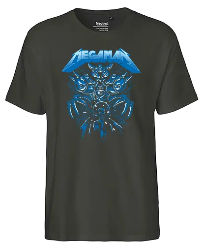 Mega Rockman - mega, man, gaming, metal, music, mashup, Heavy metal - Fairtrade T-Shirt