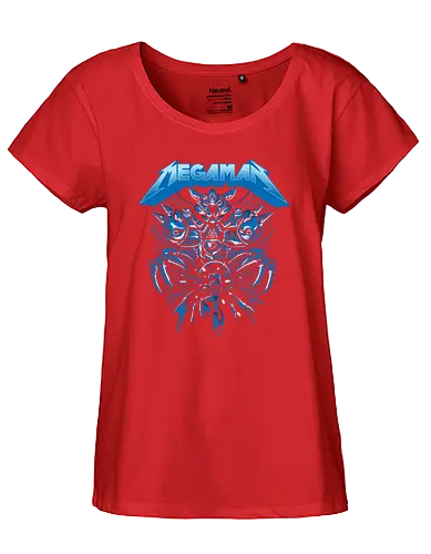 Mega Rockman - mega, man, gaming, metal, music, mashup, Heavy metal - Fairtrade Girl Shirt