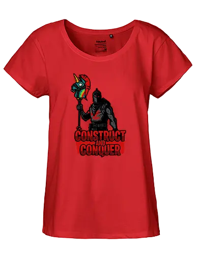 Construct and Conquer - fortnite, battle royale, gaming, llama, loot, pinata - Fairtrade Girl Shirt