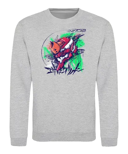 Eva02 - anime, EVA, evangelion, Giant Robot - Sweatshirt