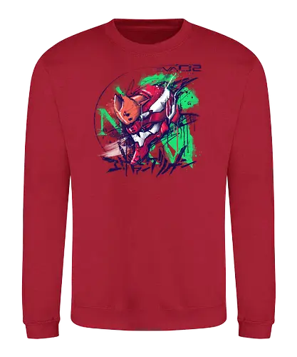 Eva02 - anime, EVA, evangelion, Giant Robot - Sweatshirt