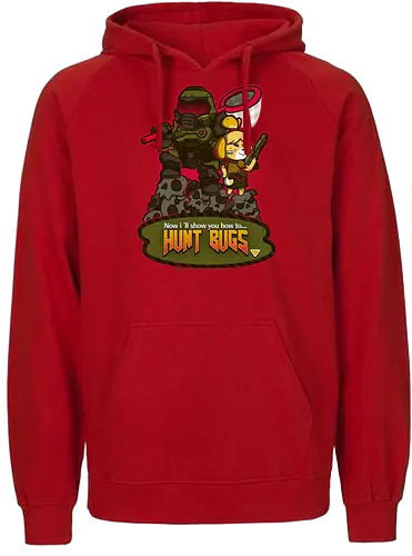 Bug Hunt - gaming, mashup, AC, doom, animal, Crossing, cute, kawaii - Fairtrade Hoodie