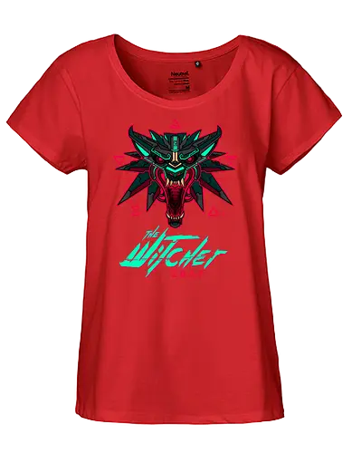Cyber Wolf - gaming, mashup, witcher, hexer, cyberpunk, 2077, wolf - Fairtrade Girl Shirt