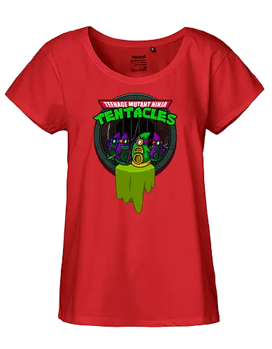 Teenage Mutant Ninja Tentacles - gaming, Tentacle, Day of the tentacle, point and click, adventure, classic gaming, mashup - Fairtrade Girl Shirt