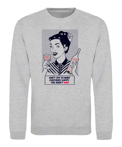 WINE - retro, wine, wein, funny, joke, empowerment, drink, trinken, fun - Sweatshirt