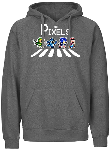 The Pixels - gaming, classic gaming, abbey road, mashup - Fairtrade Hoodie