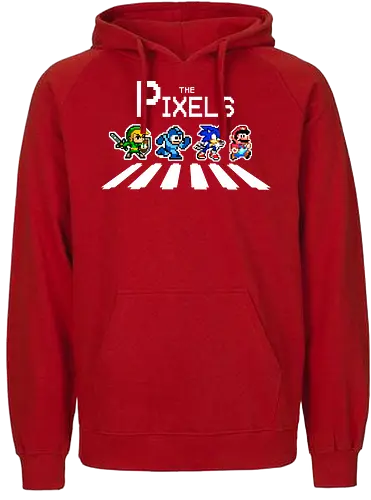 The Pixels - gaming, classic gaming, abbey road, mashup - Fairtrade Hoodie