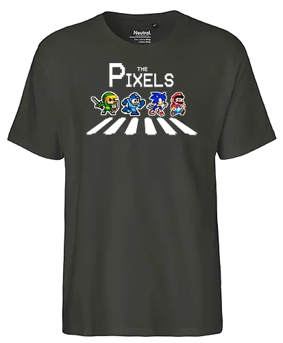 The Pixels - gaming, classic gaming, abbey road, mashup - Fairtrade T-Shirt