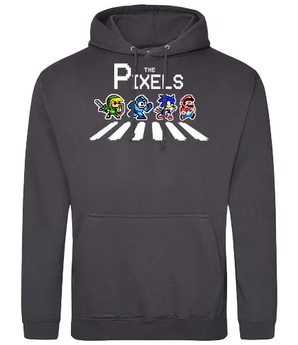 The Pixels - gaming, classic gaming, abbey road, mashup - Standard Hoodie