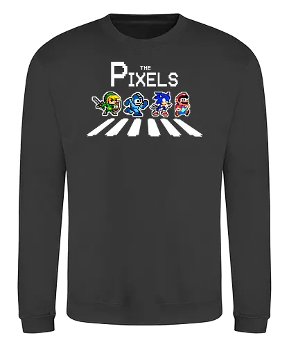The Pixels - gaming, classic gaming, abbey road, mashup - Sweatshirt