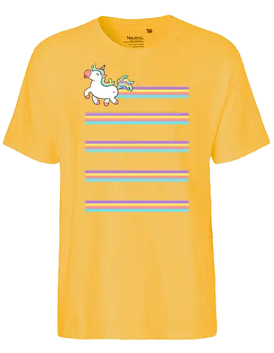 Unicorn Rainbow - einhorn, unicorn, rainbow, regenbogen, fun, fart, furz - Fairtrade T-Shirt
