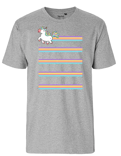 Unicorn Rainbow - einhorn, unicorn, rainbow, regenbogen, fun, fart, furz - Fairtrade T-Shirt