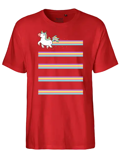 Unicorn Rainbow - einhorn, unicorn, rainbow, regenbogen, fun, fart, furz - Fairtrade T-Shirt