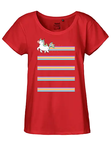 Unicorn Rainbow - einhorn, unicorn, rainbow, regenbogen, fun, fart, furz - Fairtrade Girl Shirt