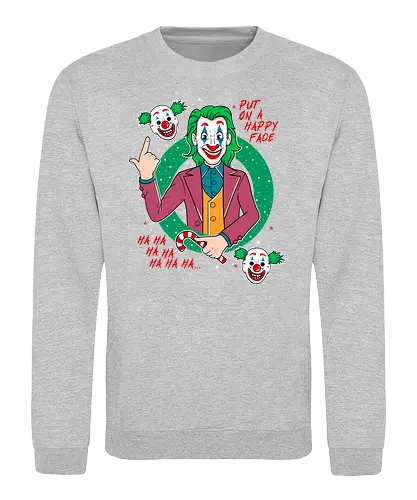 Happy Face - clown, film, comic, christmas - Sweatshirt