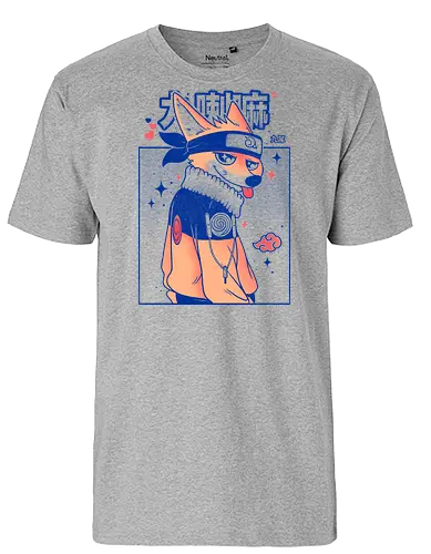 Kitsune Shinobi - anime, mashup, fox, demon, manga, kitsune - Fairtrade T-Shirt