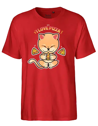 Neko Pizza - katze, pizza, neko, cat, kawaii, mashup - Fairtrade T-Shirt