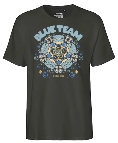 Blue Team - pocket, monster, blau, water, wasser, starter - Fairtrade T-Shirt