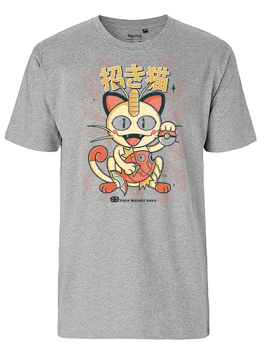 Poke Maneki Neko - pocket, mon, maneki neko, mashup, fun, gaming, japan - Fairtrade T-Shirt