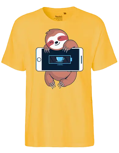 Loading - sloth, faultier, loading, kaffee, coffee, slow - Fairtrade T-Shirt