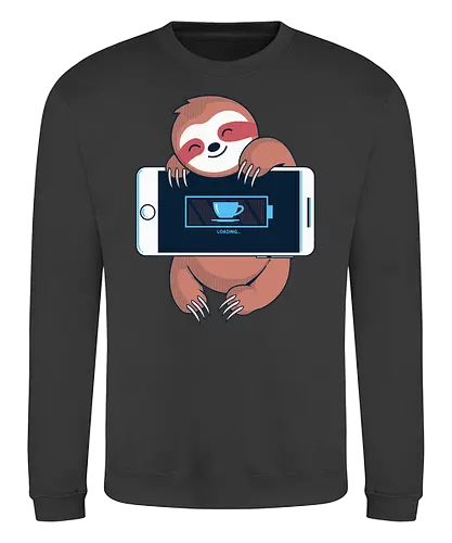Loading - sloth, faultier, loading, kaffee, coffee, slow - Sweatshirt
