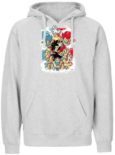 Goku transformations - anime, goku, db, dbz, ball, dragon, son - Fairtrade Hoodie
