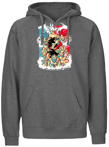 Goku transformations - anime, goku, db, dbz, ball, dragon, son - Fairtrade Hoodie