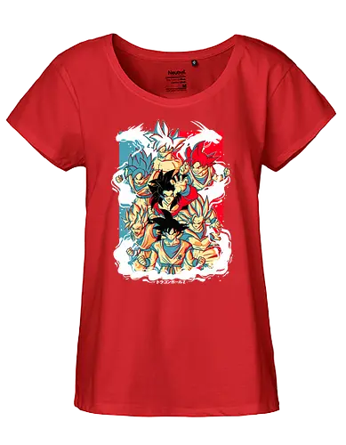 Goku transformations - anime, goku, db, dbz, ball, dragon, son - Fairtrade Girl Shirt