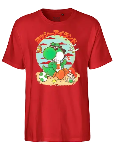 island vacation - gaming, cute, kawaii, Sand, island, vacation, bch - Fairtrade T-Shirt