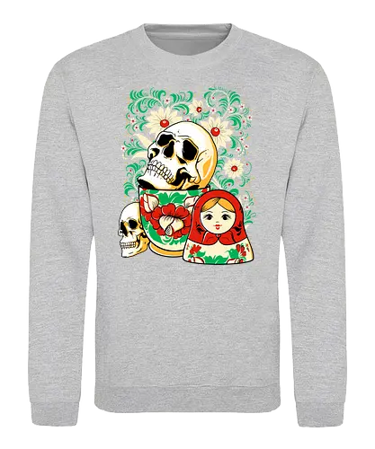 Skull Matryoshka - matroschka, russia, skull, schädel, puppe, Matrjoschka - Sweatshirt