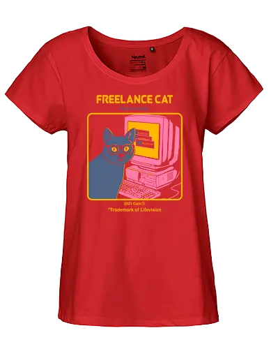 Freelancer Cat - Freelancer, cat, katze, it, pc, computer - Fairtrade Girl Shirt