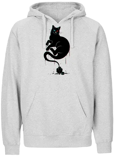 Ink Cat - cat, katze, tinte, tusche, ink - Fairtrade Hoodie