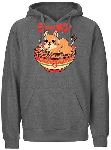 Ramen Cat - cat, katze, ramen, noodle - Fairtrade Hoodie