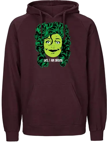 Yes, I am Green - comic, green, hero - Fairtrade Hoodie