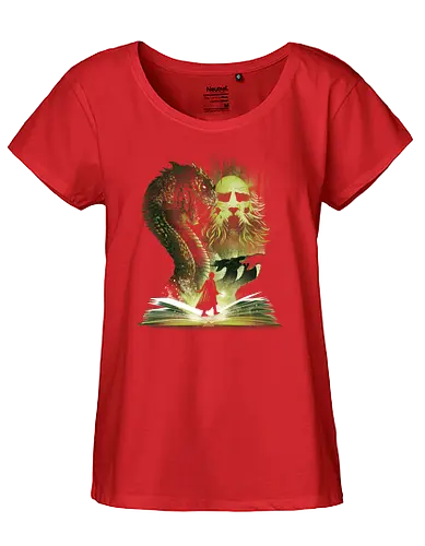 Magic Basilisk - magic, wizar, witch, book, literature, fantasy, film, movie, snake, fight - Fairtrade Girl Shirt