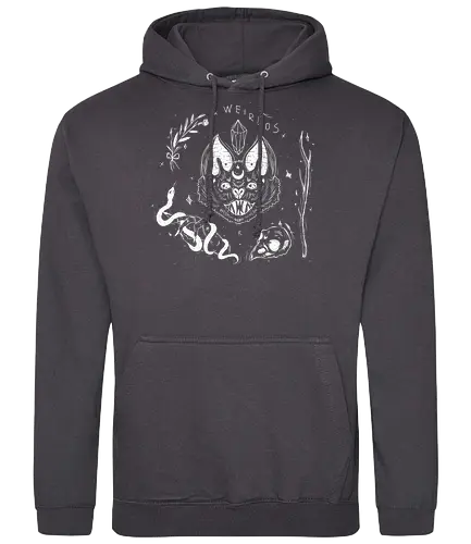 Weirdos of the Night - bat, fledermaus, witch, goth, dark, illustration, Gem, Crystals - Standard Hoodie