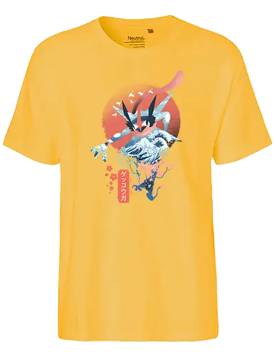 Ukiyo Ninja - pocket, monster, ukiyo-e, sakura, nippon, japan, fuji, fujisan, gaming, classic gaming, ninja - Fairtrade T-Shirt